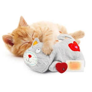 Heartbeat Cat Plush Toy  Calming Kitten Companion with Realistic Heartbeat, Anxiety Relief for Indoor Cats Dogs Pets