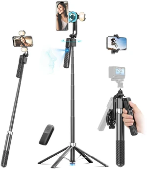 71" Auto Face Tracking Tripod Detachable Light, 1-Sec Quick Setup Magnetic Tripod for iPhone, No App Needed 360° Rotating Phone & Camera Tripod, Content Creator Essentials for TikTok YouTube 71" Auto Face Tracking Tripod Detachable Light, 1-Sec Quick Setup Magnetic Tripod for iPhone, No App Needed 360° Rotating Phone & Camera Tripod, Content Creator Essentials for TikTok YouTube
