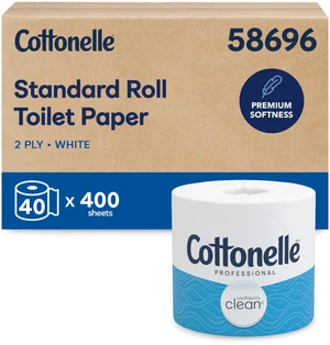 CleanCare Toilet Paper, Bulk, 40 Rolls (58696) | 400 Sheets/Roll, 2-Ply, Individually Wrapped, Soft & Strong, Premium, FSC Certified, Fits Standard Toilet Paper Dispensers