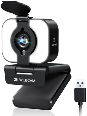 2K Webcam with Light for Streaming and Meetings | PDAF Autofocus, Built-in Microphone, Comes with Privacy Cover, Compatible with Laptop, Desktop, PC, Mac, Zoom, Skype, Meeting 2K Webcam with Light for Streaming and Meetings | PDAF Autofocus, Built-in Microphone, Comes with Privacy Cover, Compatible with Laptop, Desktop, PC, Mac, Zoom, Skype, Meeting
