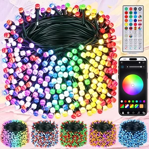 Smart Color Changing Halloween Lights, 98.6FT 300 LED RGB String Lights with Remote & App Controlled, Music Sync Multiple Modes, Waterproof Indoor Outdoor Holiday Xmas Tree Party Decor Smart Color Changing Halloween Lights, 98.6FT 300 LED RGB String Lights with Remote & App Controlled, Music Sync Multiple Modes, Waterproof Indoor Outdoor Holiday Xmas Tree Party Decor