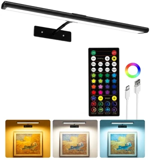 Picture Light for Wall, 4800mAh Rechargeable Wireless Black Lights for Painting, 16In Dimmable Magnetic LED RGB Art Display Light, Colors Temperatures, for Gallery, Living Room, Hallway Picture Light for Wall, 4800mAh Rechargeable Wireless Black Lights for Painting, 16In Dimmable Magnetic LED RGB Art Display Light, Colors Temperatures, for Gallery, Living Room, Hallway