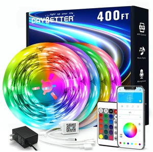 Led Strip Lights 400 ft (4 Rolls of 100 ft) Color Changing Lights Strip for Bedroom, Desk, Indoor Room Bedroom Valentine Decor, with Remote and 24V Power Supply Led Strip Lights 400 ft (4 Rolls of 100 ft) Color Changing Lights Strip for Bedroom, Desk, Indoor Room Bedroom Valentine Decor, with Remote and 24V Power Supply