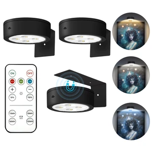 Picture Lights for Wall, Wireless Poster Lights Battery Operated, Black LED Magnetic Painting Light with Remote Dimmable, Timer3 Lighting Modes, Art Display Puck Light for Frame Portrait, 3 Pack Picture Lights for Wall, Wireless Poster Lights Battery Operated, Black LED Magnetic Painting Light with Remote Dimmable, Timer3 Lighting Modes, Art Display Puck Light for Frame Portrait, 3 Pack