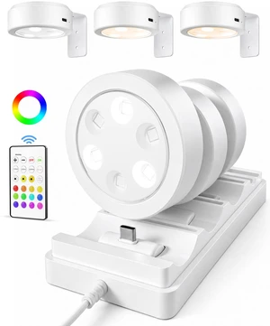 Picture Lights for Wall, Rechargeable Battery Magnetic Poster Lights with 3 Color Temps & 12 RGB, Remote Dimmable Timer Light, Wall Decor Light for Art Display (6 Pack with Charging Station) Picture Lights for Wall, Rechargeable Battery Magnetic Poster Lights with 3 Color Temps & 12 RGB, Remote Dimmable Timer Light, Wall Decor Light for Art Display (6 Pack with Charging Station)