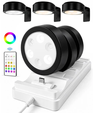 Picture Lights for Wall, Rechargeable Battery Magnetic Poster Lights with 3 Color Temps & 12 RGB, Remote Dimmable Timer Light, Wall Decor Light for Art Display (6 Pack with Charging Station) Picture Lights for Wall, Rechargeable Battery Magnetic Poster Lights with 3 Color Temps & 12 RGB, Remote Dimmable Timer Light, Wall Decor Light for Art Display (6 Pack with Charging Station)
