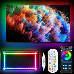 TV LED Backlight, 23ft TV LED Lights for 75-100 inch,RGB TV Backlight Behind,USB Strip Lights Behind TV, Color Changing Sync with Music, Bluetooth App Controlled Led Lights for Bedroom Home Decor TV LED Backlight, 23ft TV LED Lights for 75-100 inch,RGB TV Backlight Behind,USB Strip Lights Behind TV, Color Changing Sync with Music, Bluetooth App Controlled Led Lights for Bedroom Home Decor
