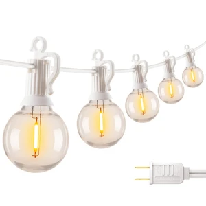 Outdoor String Lights, 69FT G40 LED IP65 Waterproof Patio Lights 30 Shatterproof Edison Bulbs, Plug-In, Dimmable, Connectable, Hanging Light for Backyard Porch Party Decorative, White Wire Outdoor String Lights, 69FT G40 LED IP65 Waterproof Patio Lights 30 Shatterproof Edison Bulbs, Plug-In, Dimmable, Connectable, Hanging Light for Backyard Porch Party Decorative, White Wire