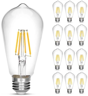 Vintage Edison Bulb 4W,Equivalent 40W Incandescent,ST18 Antique LED Filament Bulbs,Non Dimmable Daylight White 4000K,E26 Led Bulb,Pack of 12 Vintage Edison Bulb 4W,Equivalent 40W Incandescent,ST18 Antique LED Filament Bulbs,Non Dimmable Daylight White 4000K,E26 Led Bulb,Pack of 12