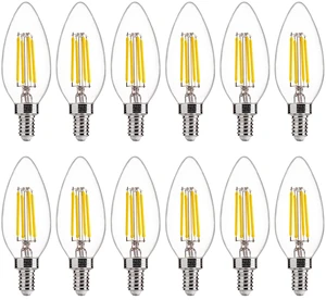 5000K Daylight 60W Equivalent Dimmable LED Candelabra Bulbs, B11 LED E12 Base Chandelier Light Bulbs, 550LM, CRI90, 12 Pack 5000K Daylight 60W Equivalent Dimmable LED Candelabra Bulbs, B11 LED E12 Base Chandelier Light Bulbs, 550LM, CRI90, 12 Pack