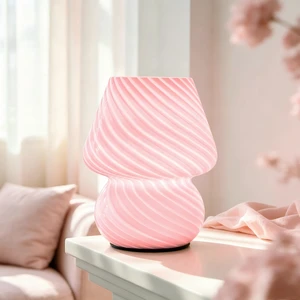 Battery Operated Mushroom Lamp - Vintage Small Table Lamp With Timer, Cordless Bedside Nightstand, Glass Battery Powered for Bedroom Kitchen Living Room Shelf Decor Aesthetic Pink Battery Operated Mushroom Lamp - Vintage Small Table Lamp With Timer, Cordless Bedside Nightstand, Glass Battery Powered for Bedroom Kitchen Living Room Shelf Decor Aesthetic Pink