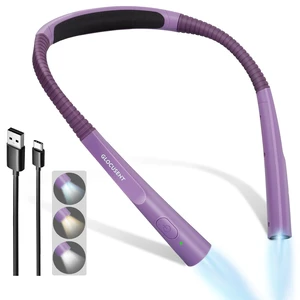 Upgraded LED Neck Reading Light, Book Light for Reading in Bed 30-min Timer, 3 Colors & 3 Brightness, Rechargeable, Eye-Caring Perfect for Women, Knitting,Crocheting, Repairing,Christmas Upgraded LED Neck Reading Light, Book Light for Reading in Bed 30-min Timer, 3 Colors & 3 Brightness, Rechargeable, Eye-Caring Perfect for Women, Knitting,Crocheting, Repairing,Christmas