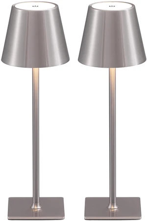 2 Pack Cordless Brushed Nickel Table Lamps, Portable LED Desk Lamp 4000mAh Battery Operated 3 Color Stepless Dimming Up for Restaurant, Bedroom, Outdoor Party, Camping, Coffee Shop, Nightlight 2 Pack Cordless Brushed Nickel Table Lamps, Portable LED Desk Lamp 4000mAh Battery Operated 3 Color Stepless Dimming Up for Restaurant, Bedroom, Outdoor Party, Camping, Coffee Shop, Nightlight