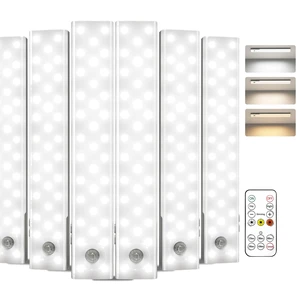 6-Pack Under Cabinet Lighting, 2000mAh Rechargeable Wireless Motion Sensor Lights, 62LEDs, 3 Color Temps, Dimmable, Timer, Magnetic, with Remote Control for Kitchen, Closet, Stair 6-Pack Under Cabinet Lighting, 2000mAh Rechargeable Wireless Motion Sensor Lights, 62LEDs, 3 Color Temps, Dimmable, Timer, Magnetic, with Remote Control for Kitchen, Closet, Stair
