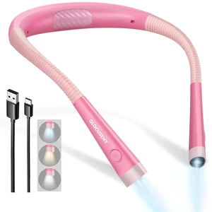 Reading Light,Pink Neck Light,80-hr Rechargeable Book Light 3-Color&6-Brightness, USB-C,LED Neck Reading Light,Women, Travel,Portable, Repairing,Crochet, Christmas, Book Lovers Gifts Reading Light,Pink Neck Light,80-hr Rechargeable Book Light 3-Color&6-Brightness, USB-C,LED Neck Reading Light,Women, Travel,Portable, Repairing,Crochet, Christmas, Book Lovers Gifts