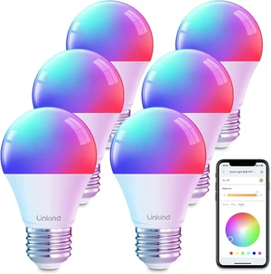 Smart Light Bulbs, Work with Alexa, Google Home, AiDot Led Color Changing Light Bulb RGBTW, 2.4G WiFi+Bluetooth, 104 Preset Scene, Music Sync, DIY, Dotis, A19 E26, 60W 800LM, 6Pack Smart Light Bulbs, Work with Alexa, Google Home, AiDot Led Color Changing Light Bulb RGBTW, 2.4G WiFi+Bluetooth, 104 Preset Scene, Music Sync, DIY, Dotis, A19 E26, 60W 800LM, 6Pack