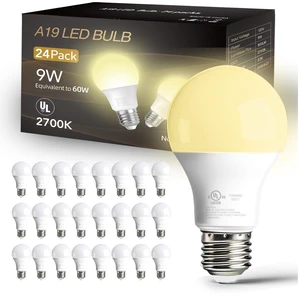 24 Pack LED Light Bulbs Soft White 2700K, 60 Watt Equivalent A19 Standard Bulbs, E26 Base, 800 LM, Efficient 9W Energy Saving, Non-Dimmable, 80+ CRI,120V, UL Listed, for Living Room, Office 24 Pack LED Light Bulbs Soft White 2700K, 60 Watt Equivalent A19 Standard Bulbs, E26 Base, 800 LM, Efficient 9W Energy Saving, Non-Dimmable, 80+ CRI,120V, UL Listed, for Living Room, Office
