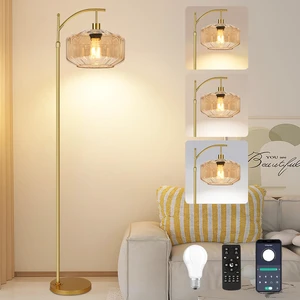 Vintage Floor Lamps for Living Room Glass Floor Lamp with Remote Control,Dimmable Floor Lamp Gold Mid Century Modern Standing Lamp 3 Color Temperature Brass Tall Floor Lamps for Bedroom Corner Vintage Floor Lamps for Living Room Glass Floor Lamp with Remote Control,Dimmable Floor Lamp Gold Mid Century Modern Standing Lamp 3 Color Temperature Brass Tall Floor Lamps for Bedroom Corner