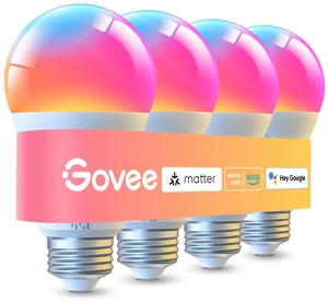 LED Smart Light Bulbs, 1000LM RGBWW A19 75W E26 Base 4 Pack Color Changing Light Bulb, Work with Matter Alexa and Google Assistant, Smart Bulbs for Bedroom, Living Room LED Smart Light Bulbs, 1000LM RGBWW A19 75W E26 Base 4 Pack Color Changing Light Bulb, Work with Matter Alexa and Google Assistant, Smart Bulbs for Bedroom, Living Room
