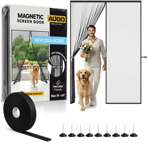 Magnetic Screen Door - Self Sealing, Heavy Duty, Hands Free Mesh Partition Keeps Bugs Out - Pet and Kid Friendly - Patent Pending Keep Open Feature - 74 Inch x 81 Inch Magnetic Screen Door - Self Sealing, Heavy Duty, Hands Free Mesh Partition Keeps Bugs Out - Pet and Kid Friendly - Patent Pending Keep Open Feature - 74 Inch x 81 Inch