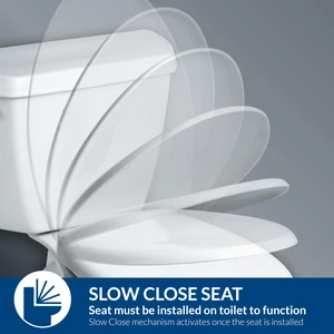 Slow Close Round Toilet Seat, Easy Clean Hinges, White Lid never slams, quick-release for deep cleaning, durable plastic, 730SLEC Slow Close Round Toilet Seat, Easy Clean Hinges, White Lid never slams, quick-release for deep cleaning, durable plastic, 730SLEC