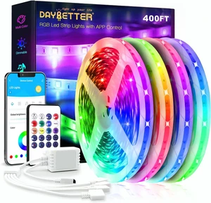 Led Strip Lights 400 ft (4 Rolls of 100 ft) Ultra Long Smart Light Strips with App Voice Control Remote, 5050 RGB Music Sync Color Changing Lights for Bedroom, Kitchen, Party,Home Decoration Led Strip Lights 400 ft (4 Rolls of 100 ft) Ultra Long Smart Light Strips with App Voice Control Remote, 5050 RGB Music Sync Color Changing Lights for Bedroom, Kitchen, Party,Home Decoration