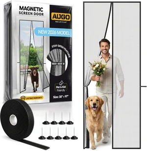 Magnetic Screen Door - Self Sealing, Heavy Duty, Hands Free Mesh Partition Keeps Bugs Out - Pet and Kid Friendly - Patent Pending Keep Open Feature - 38 Inch x 97 Inch Magnetic Screen Door - Self Sealing, Heavy Duty, Hands Free Mesh Partition Keeps Bugs Out - Pet and Kid Friendly - Patent Pending Keep Open Feature - 38 Inch x 97 Inch