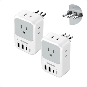 Italy Travel Plug Adapter 2 Pack, PD 20W Type L Power Adapter 4 AC Outlets 4 USB Ports (2 USB C), Type L Adaptor, US to Italian Chile Rome Milan Libya Uruguay Italy Travel Plug Adapter 2 Pack, PD 20W Type L Power Adapter 4 AC Outlets 4 USB Ports (2 USB C), Type L Adaptor, US to Italian Chile Rome Milan Libya Uruguay