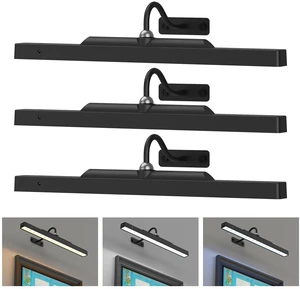 3Pack Picture Light Battery Operated, 16in Picture Light for Wall, 5000mAh Cordless Wall Lights with Controller,Art Light with Dimmable Cordless for Wall Painting,Frame, Portrait, Dartboard- Black 3Pack Picture Light Battery Operated, 16in Picture Light for Wall, 5000mAh Cordless Wall Lights with Controller,Art Light with Dimmable Cordless for Wall Painting,Frame, Portrait, Dartboard- Black