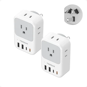 US to Australia Plug Adapter 2 Pack, PD 20W Type I Power Adapter 4 AC Outlets, 4 USB Ports (2 USB C), USA to Australian New Zealand Argentina China Fiji AU NZ Samoa US to Australia Plug Adapter 2 Pack, PD 20W Type I Power Adapter 4 AC Outlets, 4 USB Ports (2 USB C), USA to Australian New Zealand Argentina China Fiji AU NZ Samoa