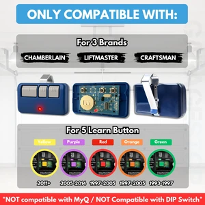 2X 893LM 893Max Door Remote for LiftMaster Chamberlain Craftsman 3-Button universal clicker replacement for 5 Learn Button systems, Extra-long range, easy self-programming, Blue 2X 893LM 893Max Door Remote for LiftMaster Chamberlain Craftsman 3-Button universal clicker replacement for 5 Learn Button systems, Extra-long range, easy self-programming, Blue