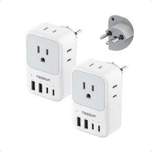 Switzerland Travel Plug Adapter 2 Pack, PD 20W Type J Adapter 4 AC Outlets, 4 USB Ports (2 USB C), Swiss Plug Adapter, US to Rwanda Jordan Liechtenstein Madagascar Switzerland Travel Plug Adapter 2 Pack, PD 20W Type J Adapter 4 AC Outlets, 4 USB Ports (2 USB C), Swiss Plug Adapter, US to Rwanda Jordan Liechtenstein Madagascar