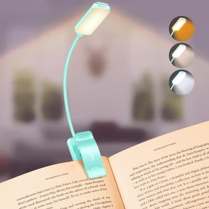 9 LED Rechargeable Book Light for Reading in Bed Eye Caring 3 Color Temps,Stepless Dimming Brightness,80 Hrs Runtime Small Lightweight Clip On Book Reading Light-Blue 9 LED Rechargeable Book Light for Reading in Bed Eye Caring 3 Color Temps,Stepless Dimming Brightness,80 Hrs Runtime Small Lightweight Clip On Book Reading Light-Blue