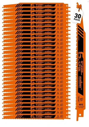 30Pack 9 Inch 6-12 TPI Reciprocating Saw Blade Wood Pruning, Bi-Metal Saw Blades for Nail Wood or Trees Cutting, Sharp and Durability with Organizer Case 30Pack 9 Inch 6-12 TPI Reciprocating Saw Blade Wood Pruning, Bi-Metal Saw Blades for Nail Wood or Trees Cutting, Sharp and Durability with Organizer Case