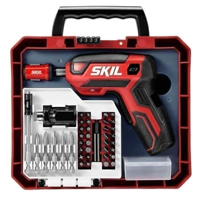 Rechargeable 4V Cordless Pistol Grip Screwdriver with 42pcs Bit Set, USB Charger and Carrying Case - SD5618-03 Rechargeable 4V Cordless Pistol Grip Screwdriver with 42pcs Bit Set, USB Charger and Carrying Case - SD5618-03