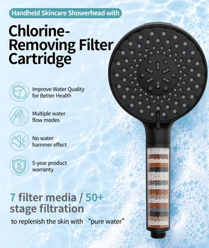 Filtered Shower Head with Handheld High Pressure 9 Spray Mode Showerhead Detachable Shower Head Water Softener Filters Beads for Hard Water Remove Chlorine 1 Filter 1.8GPM Matte Black Filtered Shower Head with Handheld High Pressure 9 Spray Mode Showerhead Detachable Shower Head Water Softener Filters Beads for Hard Water Remove Chlorine 1 Filter 1.8GPM Matte Black