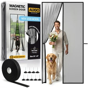 Magnetic Screen Door - Self Sealing, Heavy Duty, Hands Free Mesh Partition Keeps Bugs Out - Pet and Kid Friendly - Patent Pending Keep Open Feature - 38 Inch x 81 Inch Magnetic Screen Door - Self Sealing, Heavy Duty, Hands Free Mesh Partition Keeps Bugs Out - Pet and Kid Friendly - Patent Pending Keep Open Feature - 38 Inch x 81 Inch