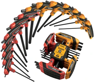 14-Piece T-handle Allen Wrench Set, Metric 2.5mm-10mm & SAE 1/8"-3/8" Portable Hex Key, Long Arm Allen Key Set with Storage Rack for Basic Home Repair and Mechanical Maintenance 14-Piece T-handle Allen Wrench Set, Metric 2.5mm-10mm & SAE 1/8"-3/8" Portable Hex Key, Long Arm Allen Key Set with Storage Rack for Basic Home Repair and Mechanical Maintenance