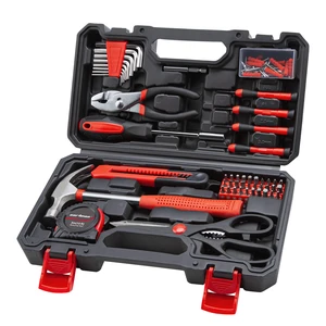 Complete Household Tool Set, Red Hand Kit With Storage Case Versatile tool assortment for home repairs, DIY projects, furniture setup, crafting, and daily household fixes in toolbox Complete Household Tool Set, Red Hand Kit With Storage Case Versatile tool assortment for home repairs, DIY projects, furniture setup, crafting, and daily household fixes in toolbox