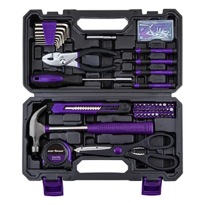 Complete Household Tool Set, Purple Hand Kit With Storage Case Versatile tool assortment for home repairs, DIY projects, furniture setup, crafting, and daily household fixes in toolbox Complete Household Tool Set, Purple Hand Kit With Storage Case Versatile tool assortment for home repairs, DIY projects, furniture setup, crafting, and daily household fixes in toolbox