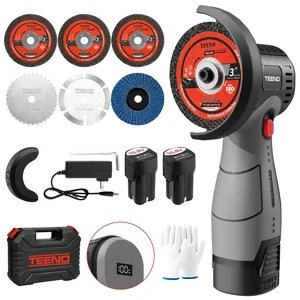 Brushless Cordless Angle Grinder 3", 16.8V Cut-Off Tool, LED, Gray 19500 RPM Mini Angle Grinder with Overheat Protection, 2x 2.0Ah Batteries, Hard Case & 6 Discs for Metal/Wood/Tile Brushless Cordless Angle Grinder 3", 16.8V Cut-Off Tool, LED, Gray 19500 RPM Mini Angle Grinder with Overheat Protection, 2x 2.0Ah Batteries, Hard Case & 6 Discs for Metal/Wood/Tile