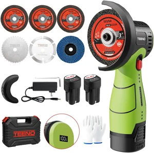Brushless Cordless Angle Grinder 3", 16.8V Cut-Off Tool, LED, Green 19500 RPM Mini Angle Grinder with Overheat Protection, 2x 2.0Ah Batteries, Hard Case & 6 Discs for Metal/Wood/Tile Brushless Cordless Angle Grinder 3", 16.8V Cut-Off Tool, LED, Green 19500 RPM Mini Angle Grinder with Overheat Protection, 2x 2.0Ah Batteries, Hard Case & 6 Discs for Metal/Wood/Tile