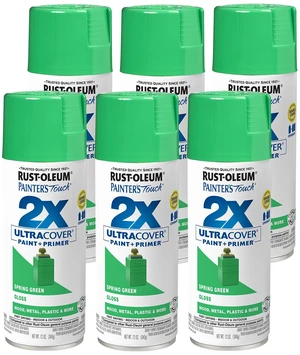 334055-6PK Painter's Touch 2X Ultra Cover Spray Paint, 12 oz, Gloss Spring Green, 6 Pack 334055-6PK Painter's Touch 2X Ultra Cover Spray Paint, 12 oz, Gloss Spring Green, 6 Pack