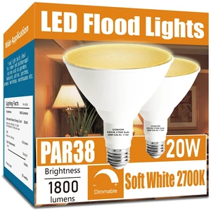 Par38 led Flood Lights Outdoor Light Bulb,Dimmable 1800LM,20W Replace up to 200W,Outdoor Flood Light Bulbs for Backyard,Garage,Porch,Garden,2 Pack 2700K Warm Light Par38 led Flood Lights Outdoor Light Bulb,Dimmable 1800LM,20W Replace up to 200W,Outdoor Flood Light Bulbs for Backyard,Garage,Porch,Garden,2 Pack 2700K Warm Light