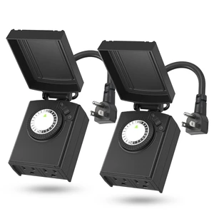 Outdoor 24-Hour Mechanical Timer Outlet, 2 Grounded Outlets, 2 Pack 30-min Intervals; Daily Repeat; Easy Dial; Weatherproof Cover; For Christmas Lights, Pump, Sprinkler, Fountain, ETL Listed Outdoor 24-Hour Mechanical Timer Outlet, 2 Grounded Outlets, 2 Pack 30-min Intervals; Daily Repeat; Easy Dial; Weatherproof Cover; For Christmas Lights, Pump, Sprinkler, Fountain, ETL Listed