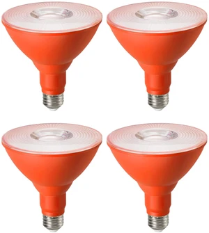 Halloween PAR38 LED Flood Orange Light Bulbs Dimmable 4 Pack 18W (120W Equivalent), IP65 Waterproof, E26 Base, 40° Beam Angle LED Light Bulb for Outdoor Halloween Decorations Halloween PAR38 LED Flood Orange Light Bulbs Dimmable 4 Pack 18W (120W Equivalent), IP65 Waterproof, E26 Base, 40° Beam Angle LED Light Bulb for Outdoor Halloween Decorations