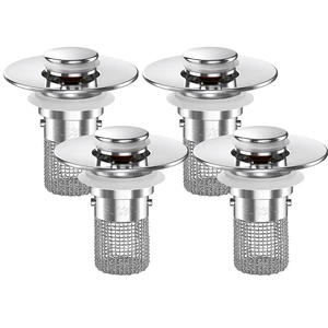 Bathroom Sink Drain Strainer,(4PCS) Pop-up Sink Drain Strainer with Removable Stainless Steel Strainer Basket Hair Catcher, Bathroom Sink Strainer for Bathroom Sink Stopper Replacement Bathroom Sink Drain Strainer,(4PCS) Pop-up Sink Drain Strainer with Removable Stainless Steel Strainer Basket Hair Catcher, Bathroom Sink Strainer for Bathroom Sink Stopper Replacement