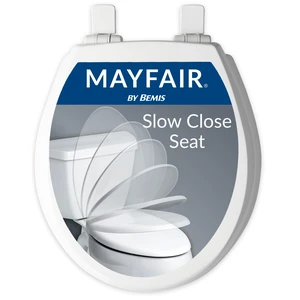 Cassel Slow Close Toilet Seat, Easy Clean, Non Slip Premium Wood Seat, Easy Install, Made in USA, Round, White Cassel Slow Close Toilet Seat, Easy Clean, Non Slip Premium Wood Seat, Easy Install, Made in USA, Round, White
