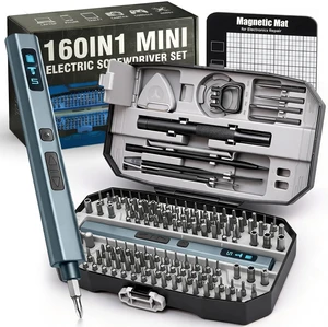 160 in 1 Mini Electric Screwdriver Set: Cordless Precision Power Tool Kit 140 S2 Magnetic Bits, 5 Torque Settings, 4 LED Lights, Storage Case, PC Electronics Repair, Men's Tech Gift 160 in 1 Mini Electric Screwdriver Set: Cordless Precision Power Tool Kit 140 S2 Magnetic Bits, 5 Torque Settings, 4 LED Lights, Storage Case, PC Electronics Repair, Men's Tech Gift
