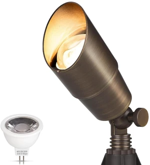 Solid Brass Outdoor Landscape Spotlights, 12V Heavy Duty Low Voltage LED Spot Light Waterproof for Garden and Yard Up Lighting, Bronze Accent Lighting Fixture, with 2700K MR16 Bulb 1 Pack Solid Brass Outdoor Landscape Spotlights, 12V Heavy Duty Low Voltage LED Spot Light Waterproof for Garden and Yard Up Lighting, Bronze Accent Lighting Fixture, with 2700K MR16 Bulb 1 Pack